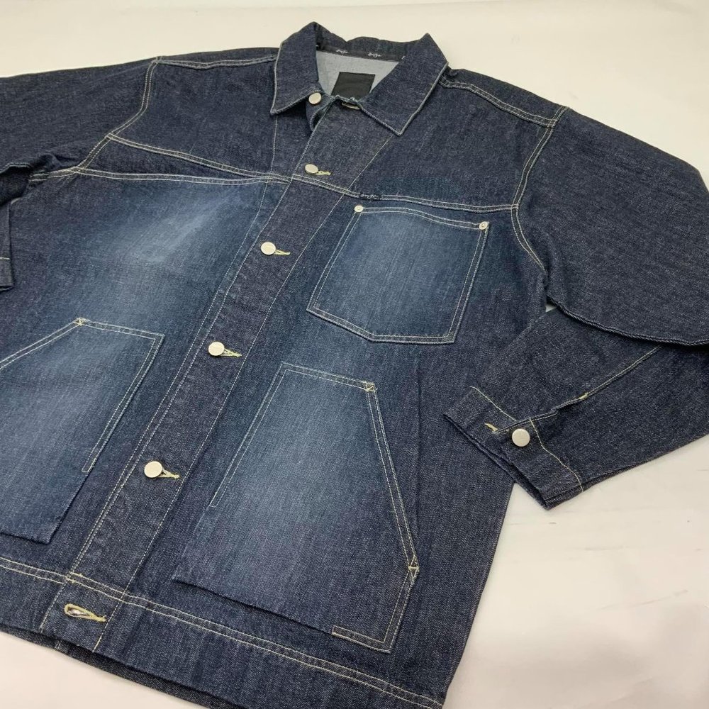 Men's Sean John Raw Blue Sandblast Denim Jacket NWT